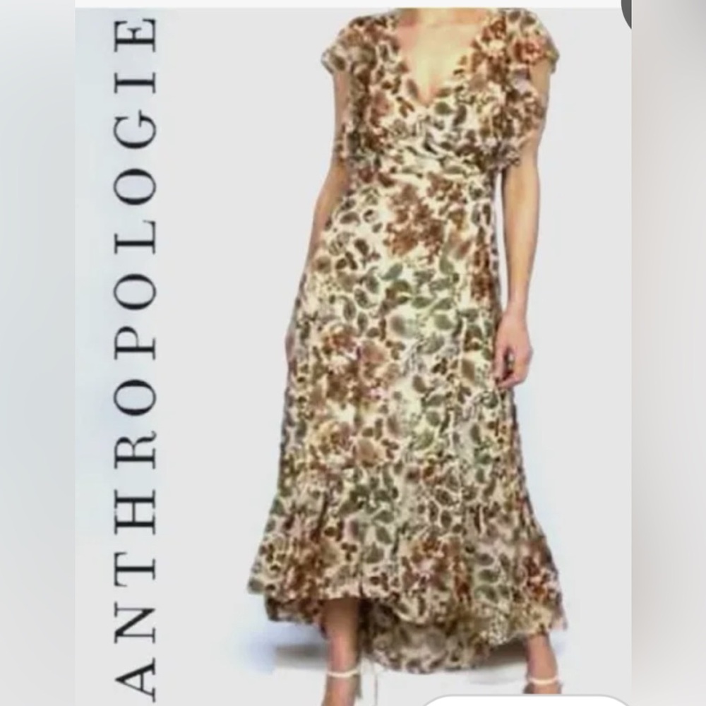 Anthropologie Drew Terra Vintage Garden‎ Floral Paisley Wrap Dress